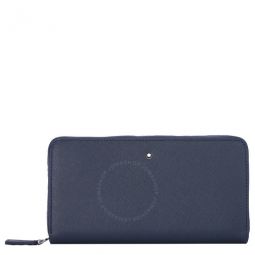 Blue Leather 12cc Sartorial Zip-Around Wallet