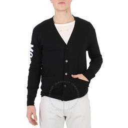Black Logo-Jacquard Cotton Cardigan, Brand Size 46 (US Size 36)
