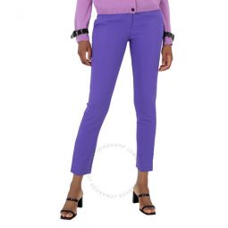 Ladies Purple High-Waisted Tailored Trousers, Brand Size 40 (US Size 6)