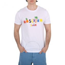 Swim White Cotton Logo Print T-Shirt, Size Small