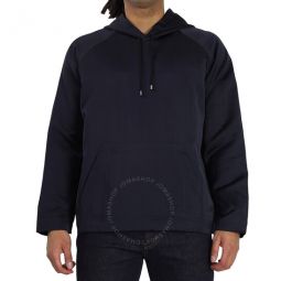 Mens Navy Hooded Sweatshirt, Size Large