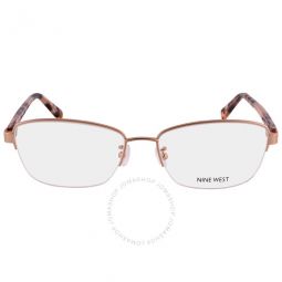 Ladies Rose Gold Tone Rectangular Eyeglass Frames