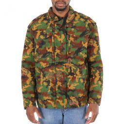 Multicolor Camouflage Padded Field Jacket, Size Medium