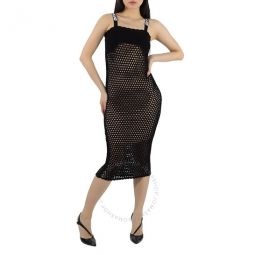 Open Knit Sleeveless Dress in Black, Brand Size 38 (US Size 4)
