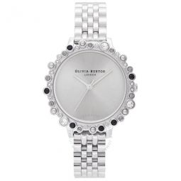 Under the Sea Bejeweled Quartz Crystal Silver Dial Ladies Watch