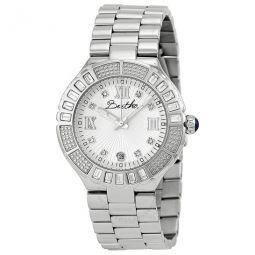 Open Box - Evelyn Silver-tone Stainless Steel Crystal White Dial Ladies Watch BR1704