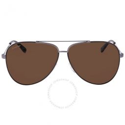 Open Box - Ferragamo Dark Brown Pilot Sunglasses