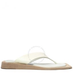 Open Box - Ladies White Valeria Leather Sandals, Brand Size 40 ( US Size 10 )