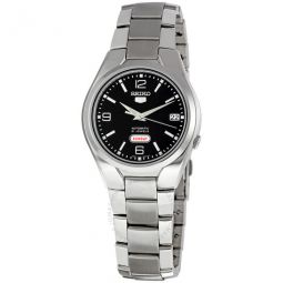 Open Box - 5 Black Dial Stainless Steel Mens Watch