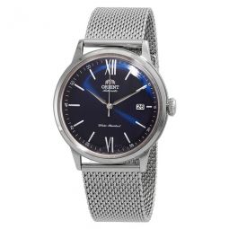 Automatic Blue Dial Stainless Steel Mesh Mens Watch