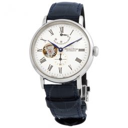 Star Open Heart Automatic White Dial Watch
