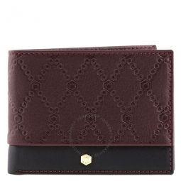 Two-Tone Leather Wallet- Burgundy/Black