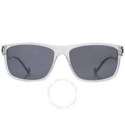 Core Grey Mirror Rectangular Mens Sunglasses PLD 2121/S MNG/EX 58