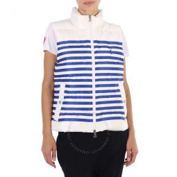 Down-filled Striped Gilet Vest, Size Large
