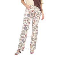 Ladies Stretch-Cotton Floral Print Jenn Flare Jean, Waist Size 25R