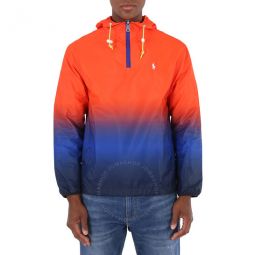 Mens Orange Ombre Logo Pullover Jacket, Brand Size X-Small