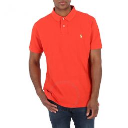 Mens Red Classic Slim Fit Polo Shirt, Size Small