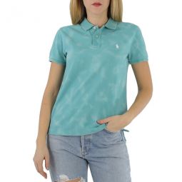 Short-sleeve Classic Fit Frayed Polo Shirt, Size X-Small