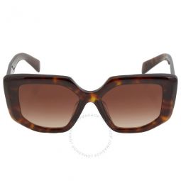 Brown Gradient Geometric Ladies Sunglasses