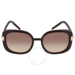Brown Gradient Gray Square Ladies Sunglasses