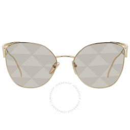 Brown Tampo Triangles Silver Irregular Ladies Sunglasses