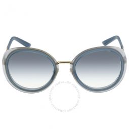 Clear Gradient Light Blue Oval Ladies Sunglasses