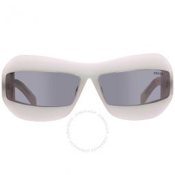 Light Grey Silver Mirror Irregular Ladies Sunglasses