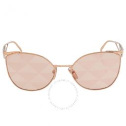 Pink Tampo Triangles Silver Irregular Ladies Sunglasses