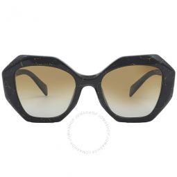 Polarized Brown Gradient Irregular Ladies Sunglasses