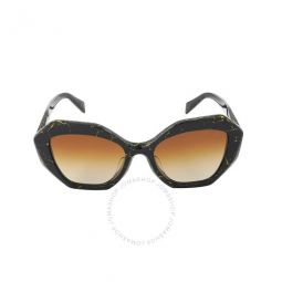 Polarized Brown Gradient Irregular Ladies Sunglasses