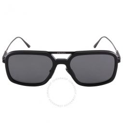 Polarized Dark Gray Square Mens Sunglasses