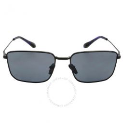 Polarized Dark Grey Rectangular Mens Sunglasses