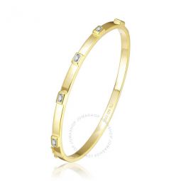 14K Gold Plated Cubic Zirconia Bangle Bracelet
