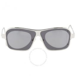 X Linda Farrow Grey Rectangular Unisex Sunglasses