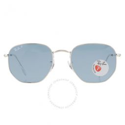 Hexagonal Flat Lenses Polarized Blue Unisex Sunglasses