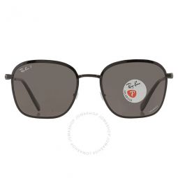 Polarized Dark grey Square Unisex Sunglasses