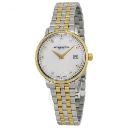 Toccata Diamond White Mother of Pearl Dial Steel Ladies Watch