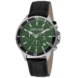 Fashion Watch Chronograph Quartz Green Dial Mens Watch