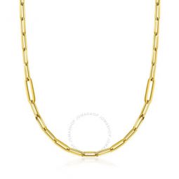 18k Alternating Size Paperclip Link Chain 17 -