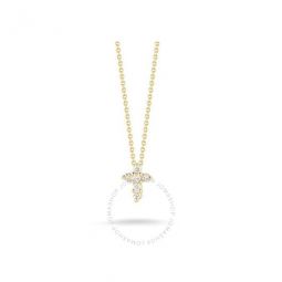 18K Yellow Gold Diamond Baby Cross Pendant Necklace