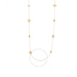 18K Yellow Gold Medium Alternating Diamond Flower Necklace