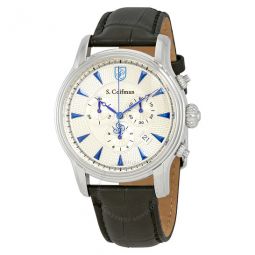 Chronograph Silver Textured Dial Mens Watch