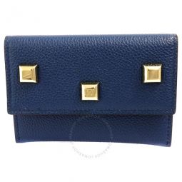 Gancini Leather Wallet - Blue