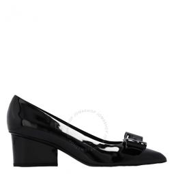 Ladies Black Patent Leather Viva Pump Shoe, Size 5.5