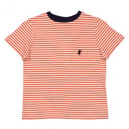 Kids Traffic Red Yasu Stripe Print Cotton T-Shirt, Size 6
