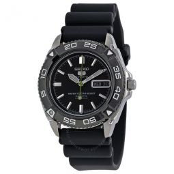5 Automatic Black Dial Black Rubber Mens Watch