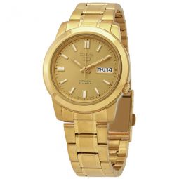 5 Automatic Gold Dial Yellow Gold-tone Mens Watch