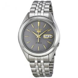 5 Automatic Grey Dial Stainless Steel Mens Watch