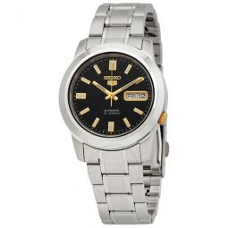 5 Automatic Stainless Steel Black Dial Mens Watch