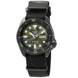 5 Sports Automatic Green Camouflage Dial Mens Watch